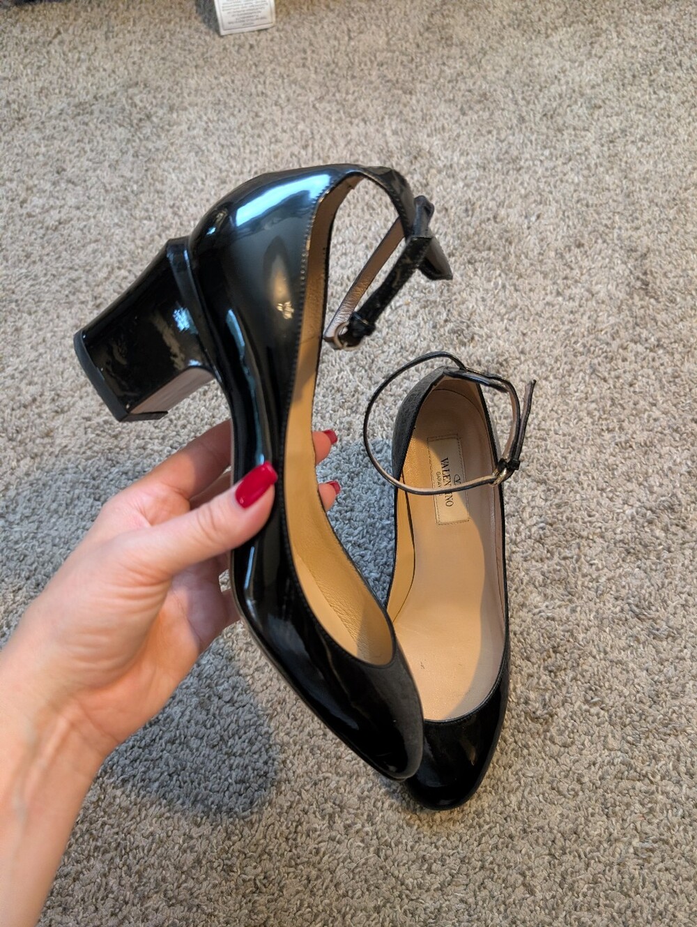 Valentino Black Patent Leather Mary Janes